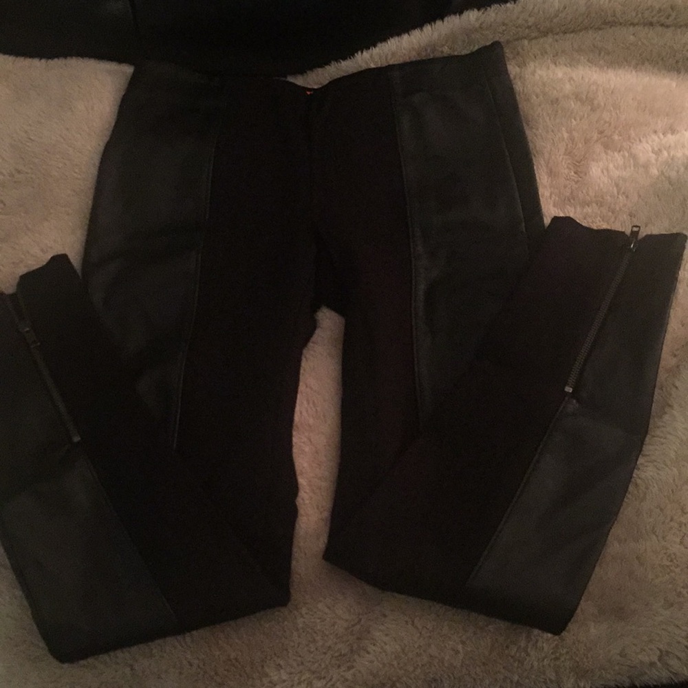 Stretch leather pants